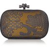 Bottega Veneta Laceeffect Metal and Snakeskin Knot Clutch in Gold - Lyst