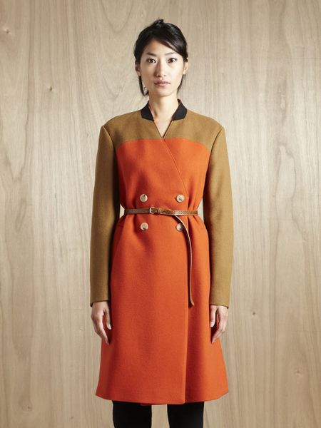 Dries Van Noten Womens Renee Coat in Orange - Lyst
