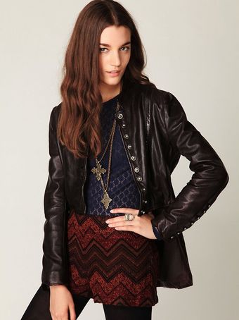 Free People Muubaa Military Leather Jacket - Lyst
