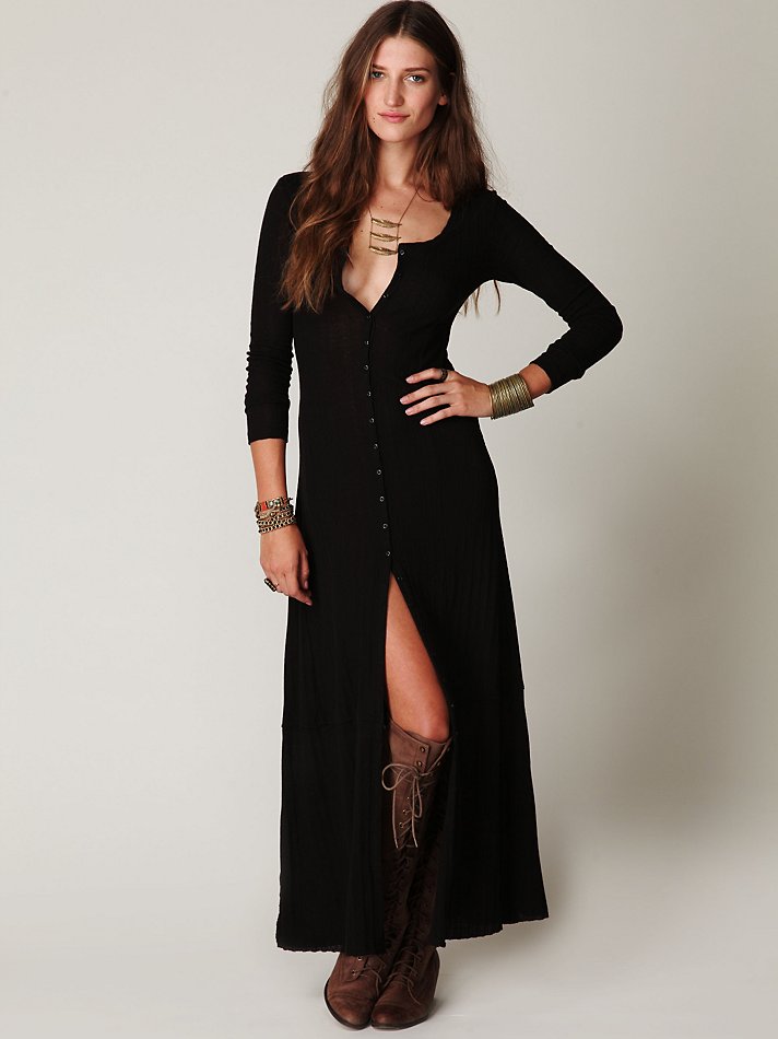 black knit maxi
