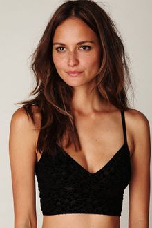 Free People Rose Burnout Velvet Crop Bralette - Lyst