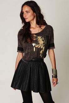 Free People Vegan Leather Pleated Skirt - Lyst