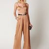 Free People Pleated Wideleg Pant in Brown (bronze) - Lyst