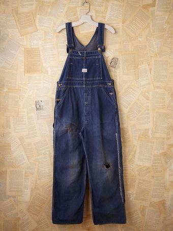 Free People Vintage Denim Bib Overalls - Lyst