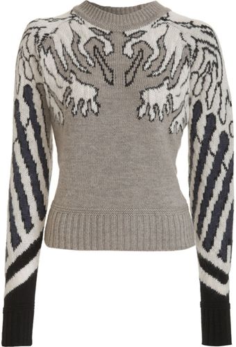 Carven Jacquard Knit Sweater - Lyst
