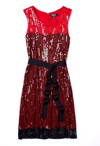 DKNY Lacquer Sleeveless Sequin Block Colour Dress - Lyst