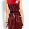 Dkny Lacquer Sleeveless Sequin Block Colour Dress in Red - Lyst
