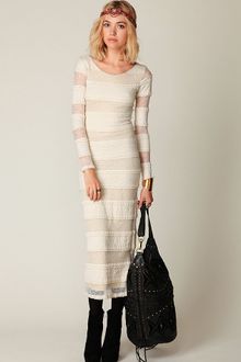 Free People Pieced Lace Long Sleeve Maxi - Lyst