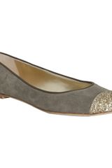 Giuseppe Zanotti Jasmin Suede Glitter Cap Toe Flats