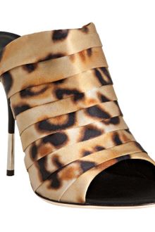 Giuseppe Zanotti Leopard Print Satin Slip-on Stilettos - Lyst