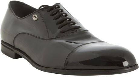 Gucci Black Patent Leather Cap Toe Oxfords in Black for Men - Lyst