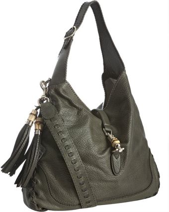  Green Whipstitch Leather New Jackie Large Hobo 