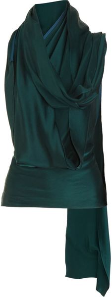 Haider Ackermann Scarf Halter Top in Green - Lyst