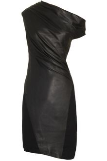Helmut Lang Sleeveless Leather Dress - Lyst