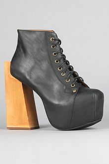 Jeffrey Campbell The Security Shoe in Distressed Black Leather - Lyst