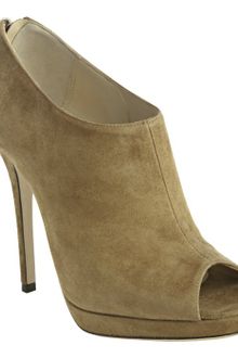 Jimmy Choo Whiskey Suede Glint Peep Toe Booties - Lyst