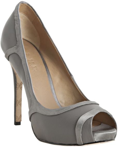 gray heels open toe