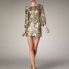 Marchesa Couture Sequined Shift Dress in Gold - Lyst
