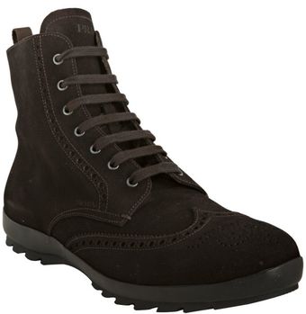  Sport Brown Suede Wingtip Lace Up Boots 