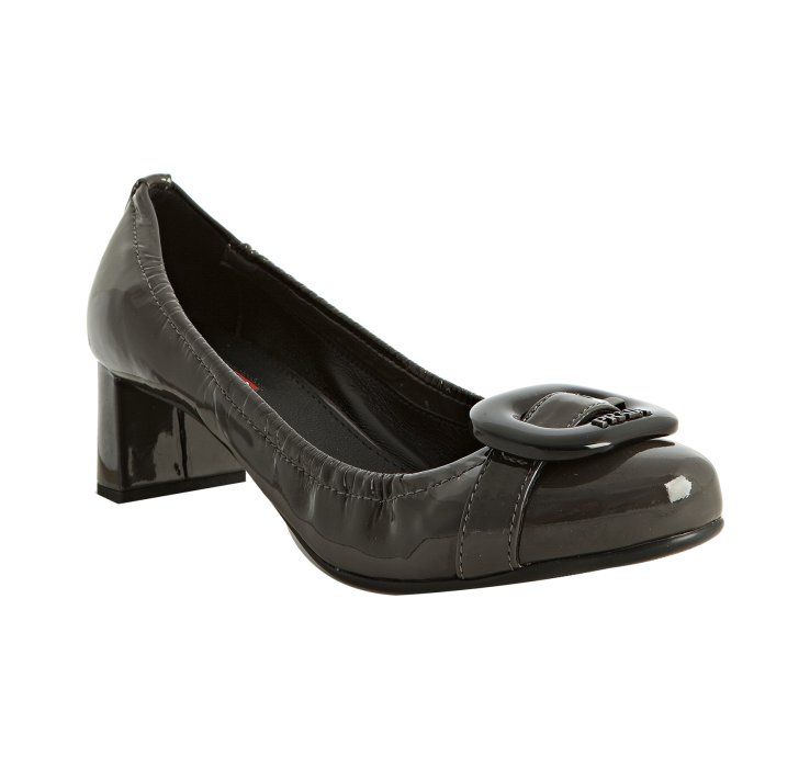 dark grey platform heels