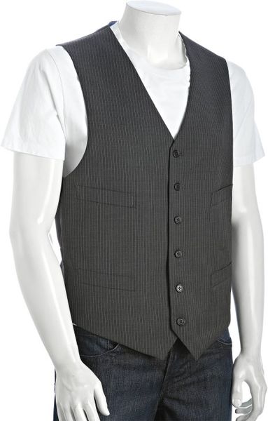 Tommy Hilfiger Charcoal Slim Stripe Wool Hayes Vest in Gray for Men (charcoal) - Lyst
