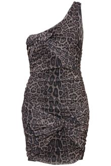 Topshop Leopard Print One Shoulder Dress By Dress Up - Lyst