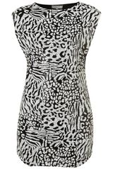 Topshop Zebra Sequin Bodycon By Love**