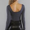 Wildfox The Bianca Edie Leotard in Dirty Black in Gray (black)