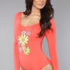 Wildfox The Bianca Edie Leotard in Free Love in Red