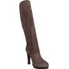 Yves Saint Laurent Taupe Suede Kneehigh Heeled Boots in Brown (taupe) - Lyst