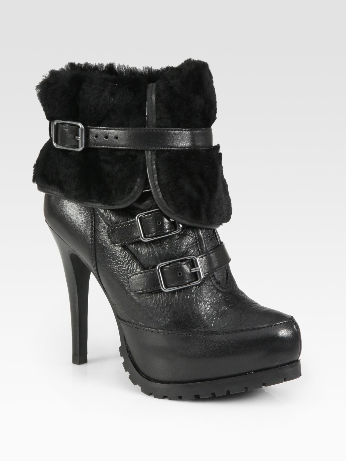 ash fur lined trainers