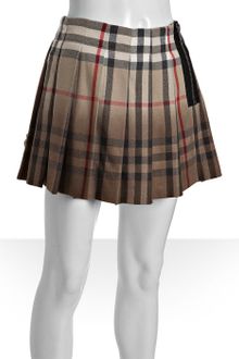 Burberry London New Classic Nova Check Wool Blend Pleated Skirt - Lyst