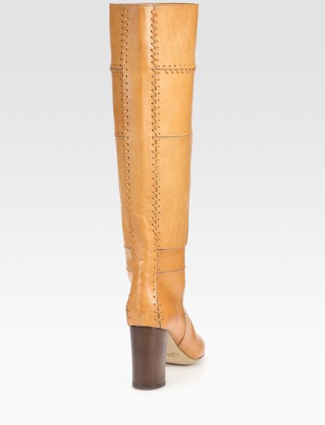 brown patchwork platform boots