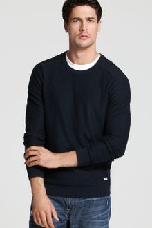 Converse Black Canvas Saddle Shoulder Sweater - Lyst