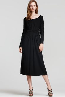 DKNY Long Sleeve Jersey Dress with Twist Detail At Waist - Lyst