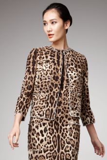 Dolce & Gabbana Leopard-print Tweed Jacket - Lyst