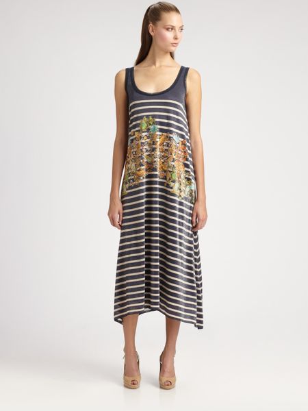 Jean Paul Gaultier Striped Tunic Dress in Blue (navy) - Lyst