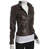 Laundry By Shelli Segal Grey Leather Zip Front Jacket in Gray (grey) - Lyst