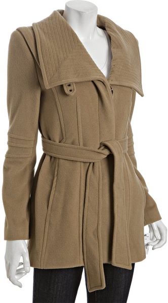  Camel Wool Cashmere Tie Waist Coat 