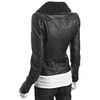 Michael By Michael Kors Black Leather Knit Collar Bomber Jacket in Black - Lyst