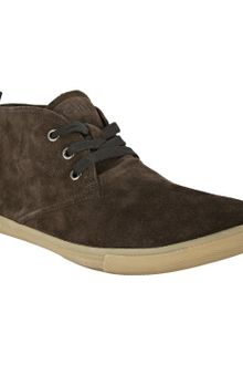 Prada Sport Ebony Suede Lace Up Ankle Boots - Lyst