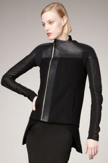 Rick Owens Felt & Leather Bomber Jacket - Lyst