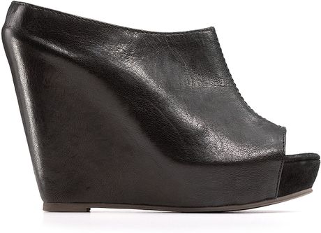 Steve Madden Steven By Wauwi Wedge Slide Sandals in Black (black ...
