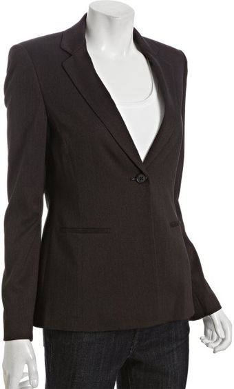  Black and Brown Knit One Button Blazer 