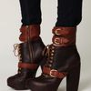 Free People Andee Platform Buckle Boot in Brown - Lyst