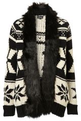 Topshop Knitted Snowflake Cardi
