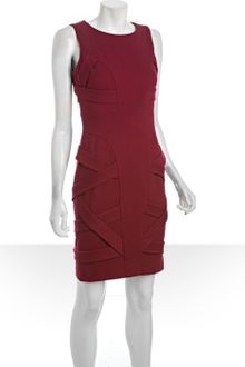 Cynthia Steffe Maroon Asymmetrical Banded Jackie Knit Dress - Lyst