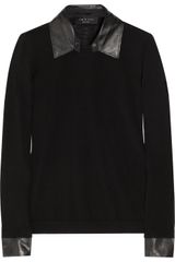 Rag & Bone Baxter Leather-trimmed Wool Sweater