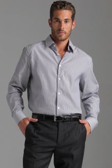 Theory Purple and White Striped Cotton Marco P Dobson Point Collar Dress Shirt - Lyst