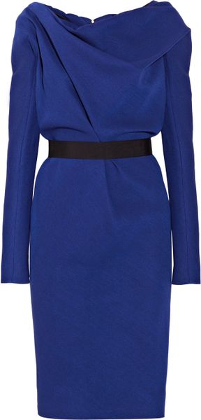 Victoria Beckham Draped Wool and Silk-blend Crepe Dress - Lyst